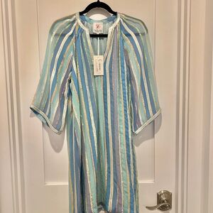Bella Tu Woman’s Striped Aqua & Sequins Tunic Dress